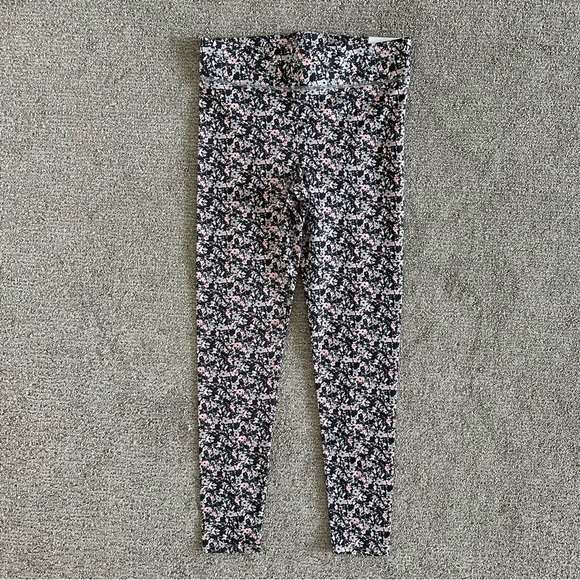 Aerie Leggings Chill Play Move Floral Pull On Stretch Waist Leggings Medium - Picture 1 of 10